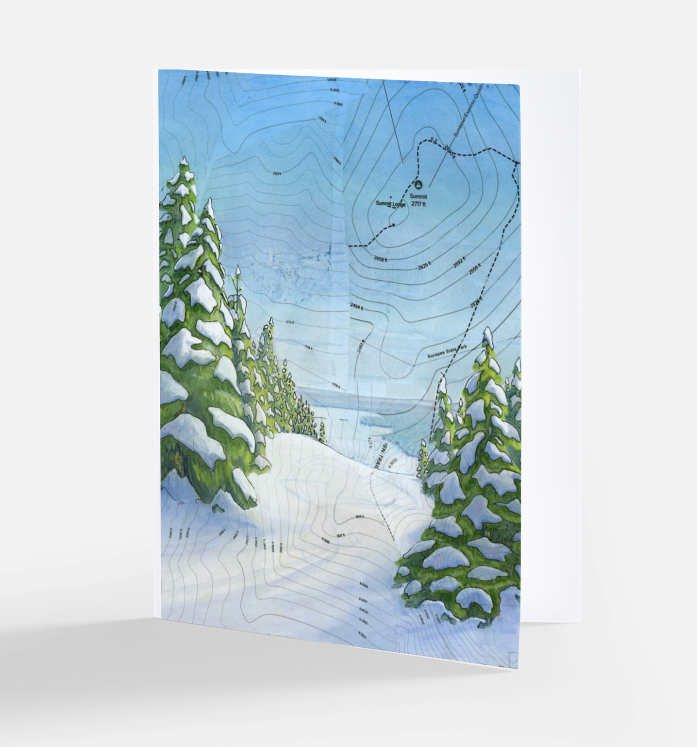 Clear on the Slopes Blank Notecard